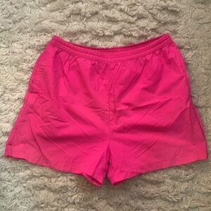 VINTAGE 80s 90s Neon Pink Swim Trunks